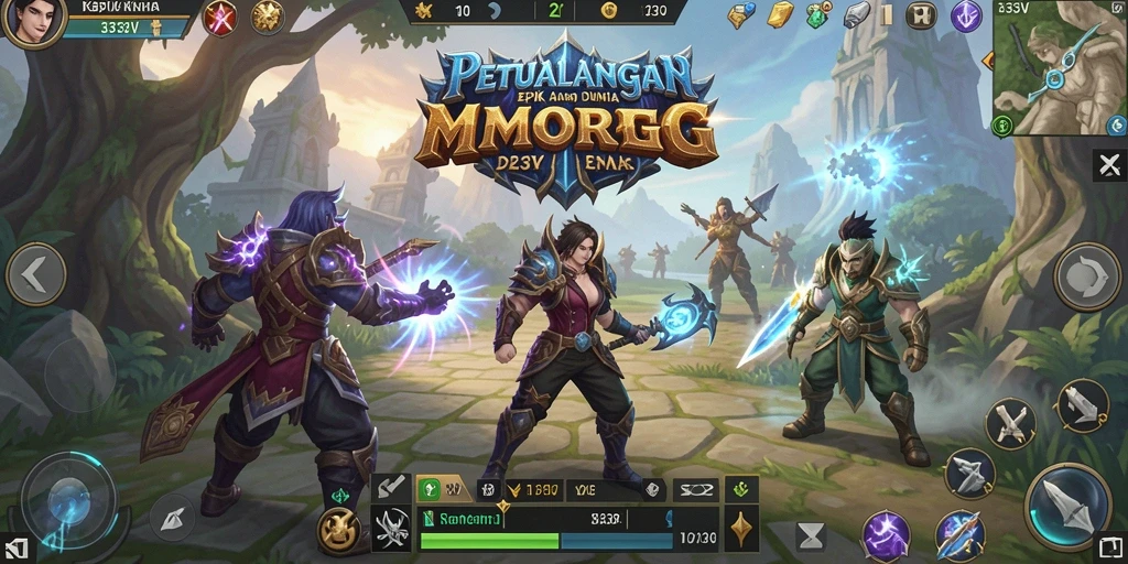Tampilan menakjubkan dari gameplay 333V yang menghidupkan dunia MMORPG.