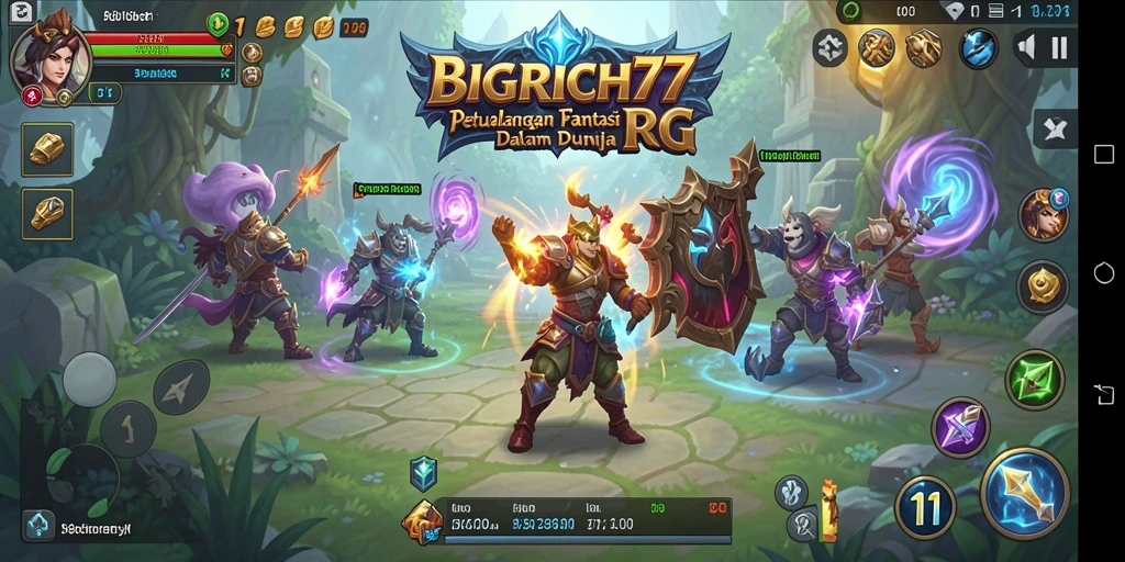 Tampilan gameplay seru dalam BIGRICH77 dengan karakter dan petualangan yang menarik.