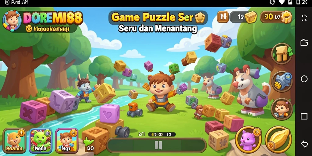 Screenshot gameplay DOREMI88 yang menampilkan tantangan Puzzle.