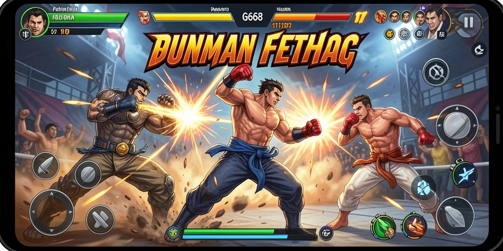Tampilan gameplay G668 dengan aksi pertarungan yang intens.