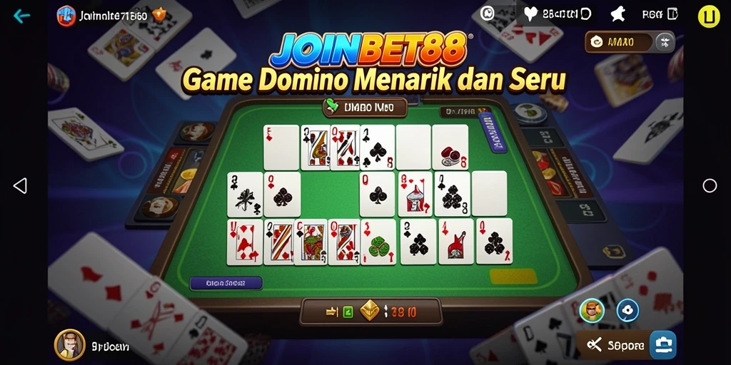 Screenshot dari gameplay JOINBET88 yang menampilkan aksi seru permainan Domino.