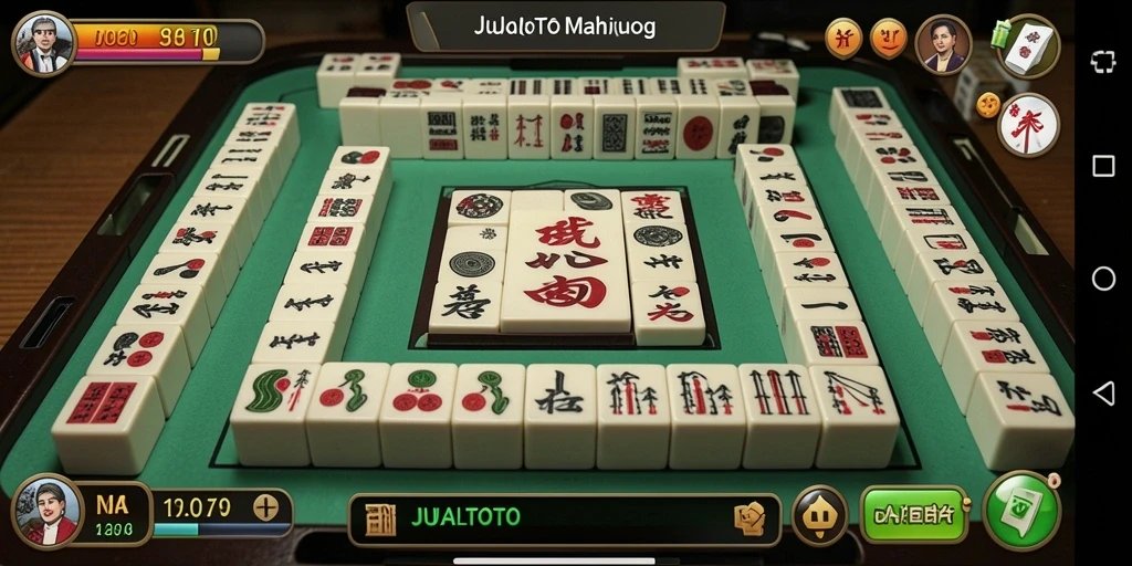 Screenshot gameplay JUALTOTO menampilkan momen seru saat bermain Mahjong.